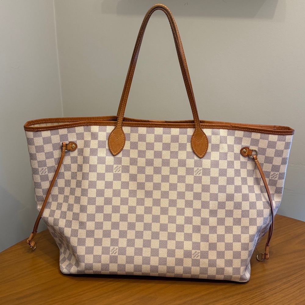 Authentic Louis Vuitton Neverfull GM, Damier Azur